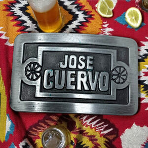 Vintage 1977 Jose Cuervo Belt Buckle Silver Tone Tequila Alcohol Promotional